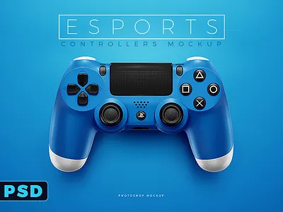 Playstation 4 Dualshock PSD Photoshop Mockup Template controller custom dualshock free freebie gamepad mockup photoshop playstation 4 psd template