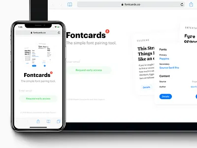 Fontcards – Early Product Page apple beta cards font fontcards grid landing layout page product readymag web