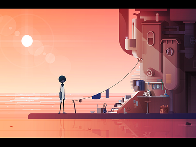 Outside concept epi epiphany game reflection robot scenery sun