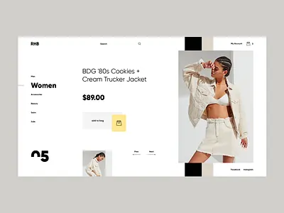 RHB art design fashion giga landing photograpgy product tamarashvili ui ux web