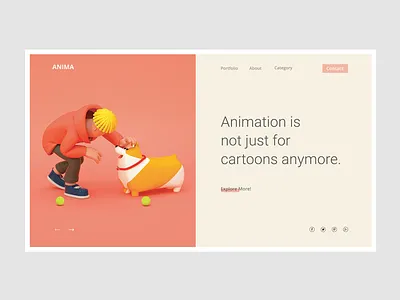 Conceptual Web UI - Animation Agency #Exploration agency animation bright color concept interaction landing ui ux web webdesign website