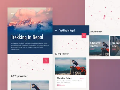 Trending Place app design insider place travel trekking trip ui ux
