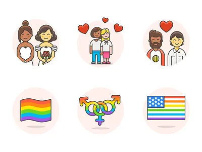 240 Free LGBT Illustrations 🏳️‍🌈👭👬 diversity gay homosexual icons illustrations lesbian lgbt same sex transgender