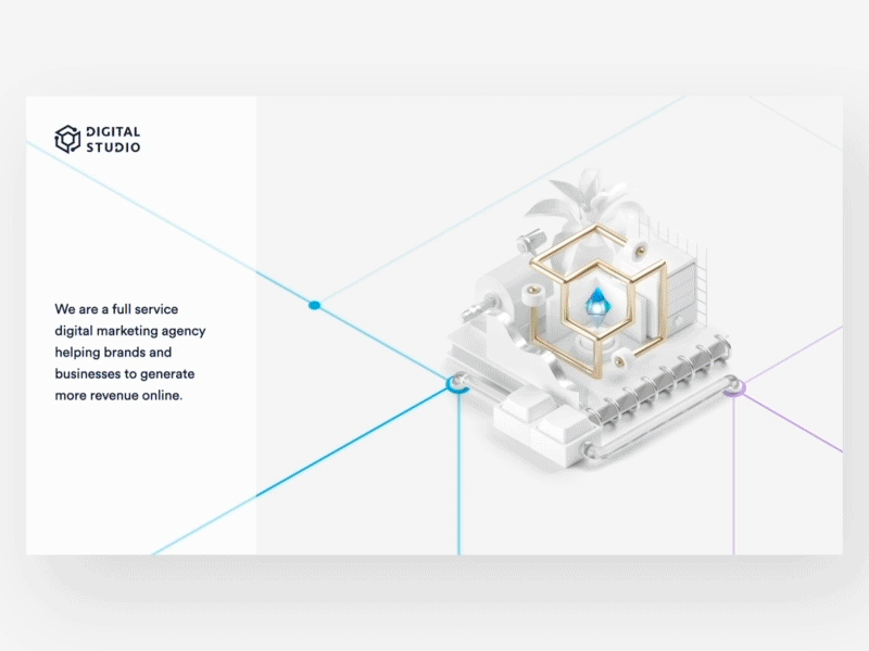 Digital Studio HomePage box connect cube digital homepage logo marketing studio symbol
