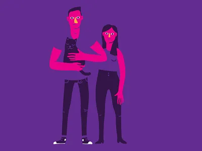 We are a family clean family flat icon illustration logo portrait self shape simple