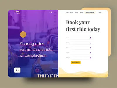 Taxi web Concept app booking bubble gradient header order service taxi taxi app ui visual web