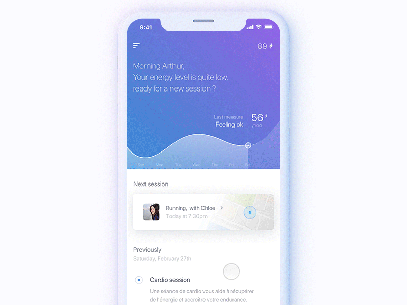 Fitness activity score animation animation chart fitness historic navigation score timeline