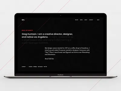 Shot #4304169 dark landing page personal site portfolio web design website