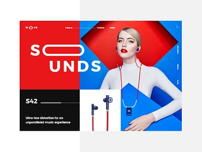 Headphones slider #1 colorfull colors design headphones mondrianizm sound ui uidesign ux uxdesign