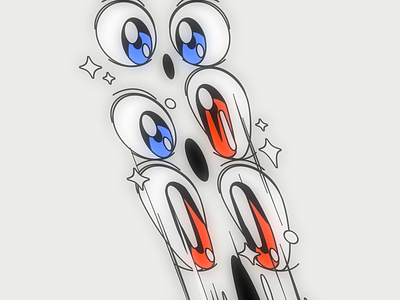 TIS030 abstract art clean color cosmic cute fantasy glow illustration kikillo kikillo club shapes