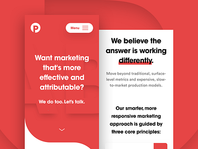 Performance Labs — Mobile Landing Page branding corporate digital agency home page interface landing page minimal mobile ui ux web web design