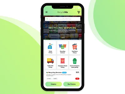 Recycle Me App | iOS | UI/UX app garbage green ios recycle ui ux