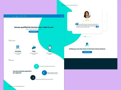 Home Loan Landing Page colorful icons landing page layout testimonial ui visual design web web design