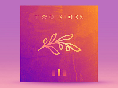 Two Sides - Single Art album branch cover icon indie minimal music rock single symbols typography vibrant