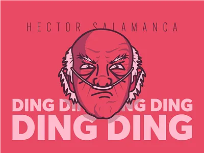 Hector Salamanca 2d avatar character design flat loop profile signature smile typography