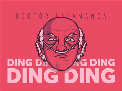 Hector Salamanca 2d avatar character design flat loop profile signature smile typography