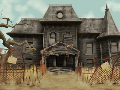 Neibolt House Background Art animation artwork background art buildings concept art concept design digital art game art hishe illustration it 2017 it movie