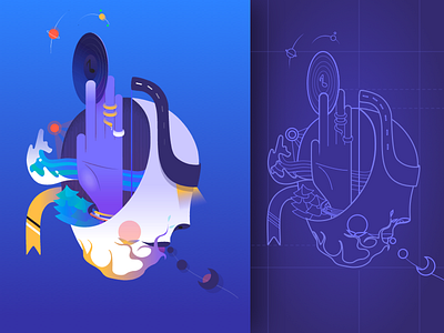 Mind control - illustration by Outcrowd on Dribbble