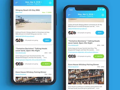 DayQuest V2 app events ios listings mobile typography ui ux