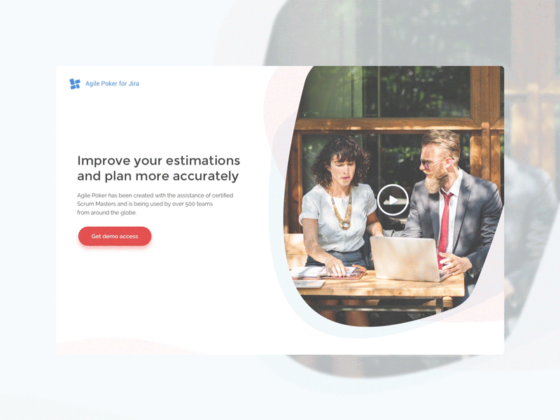 Get Demo Access Modal Dialog access button clean demo form header motion page header