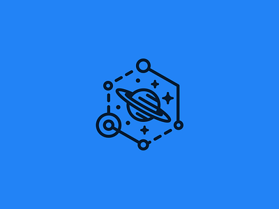 Science & Space badge brand design icon illustration monoline packaging planet science space stars