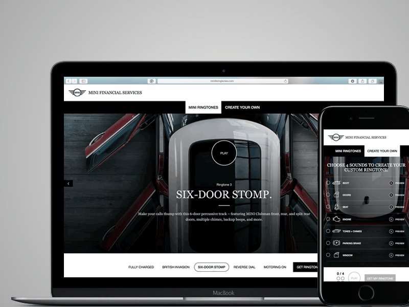 MINI FS Ringtones Website animation cars mini website