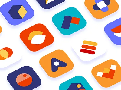 Geometric Icons apps color geometric icon illustration logo marketing network optimization profile technology