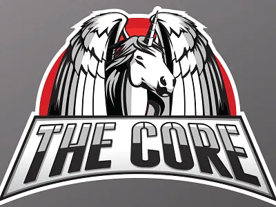 Unicorn Pegasus badass gym logo mascot vector