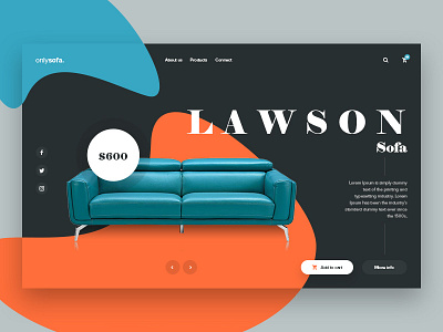 Onlysofa Landing page UI app color creative design furniture icon landingpage minimal ui ux web wesite