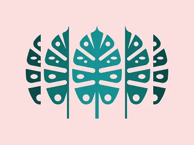 Split Leaf Philodendron botanical illustration leaf logo nature plant split leaf philodendron symbol tree