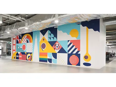 Blend Mural art austin blend illustration mid century mural pattern san francisco