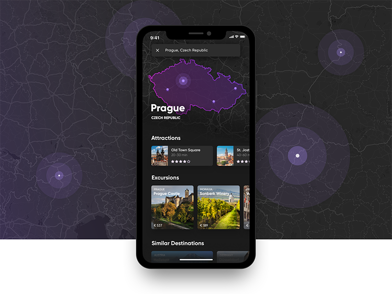 Example of Travel App - Country Destinations