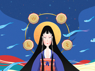The fantasy spring illustration
