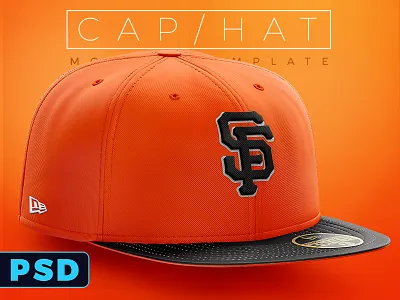 New Era Apparel Hat PSD mockup template apparel free freebie hat mockup new era photoshop psd template