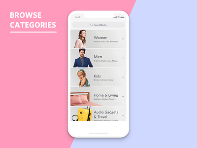 Myntra Browse Categories browse ecom fashion menu myntra