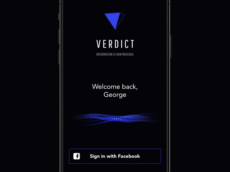 Login Animation animated triangle logo news feed content sign in button sound recognition animation splash loading process voice login screen