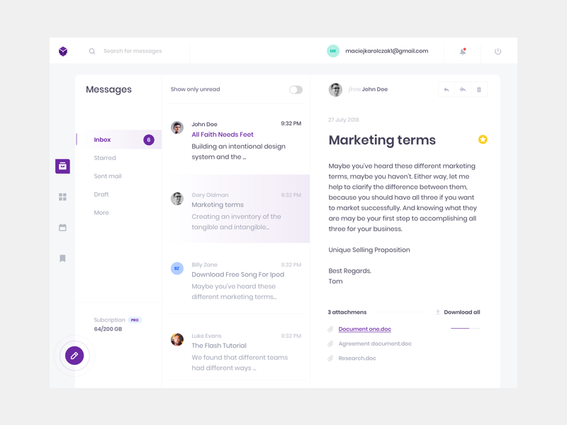 Example of Simple e-mail box