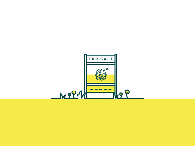 WR Branding branding dandelion flower green illustration realtor realty sign wr yard yard sign yellow