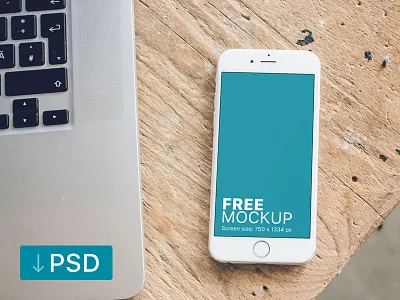 White iPhone Mockup on Carpenter Desk apple free high resolution iphone mock up mockup photorealistic photoshop psd workspace