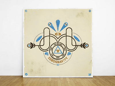 Poster The Eye 1 bones eye flowers illustration lines shapes skulls surf triangles zero gravity