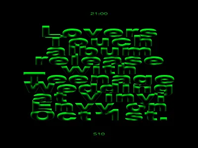 Lovers Touch Album Release Show green poster stretched type