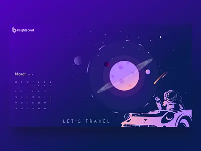 March Calendar 2018 calendar car march planet space star tesla universe wallpaper