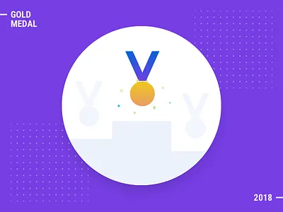 Gold Medal Illustration flat free gradient honor icon illustration illustrator medal multicolor olympic svg winner