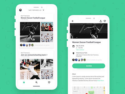 Sport Social App app product design social sports ui ux