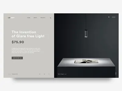 Daily UI Challenge #002- The Invention of Glare free Light black design interaction landing minimal ui ux web