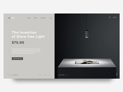 Daily UI Challenge #002- The Invention of Glare free Light black design interaction landing minimal ui ux web