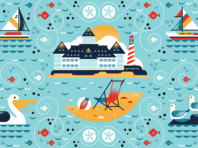 Yacht & Beach Candle beach boat breeze candle fish gull ocean pelican sea