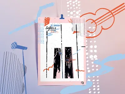 Sofar Wrocław / II bday poster gig illustration music piano keys poster sofar wrocław