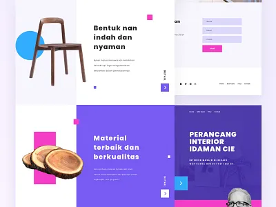 Interior Designer Landing Page architect big font clean colorful home design house interior landing page simple