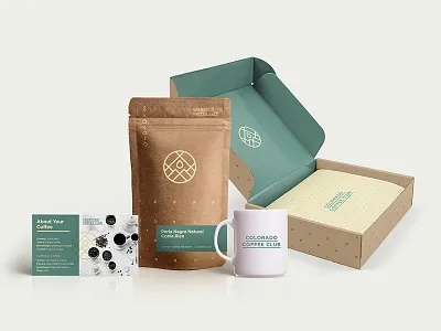 Colorado Coffee Club abstract box circle coffee coffee club coffee logo icon logo mountains pattern